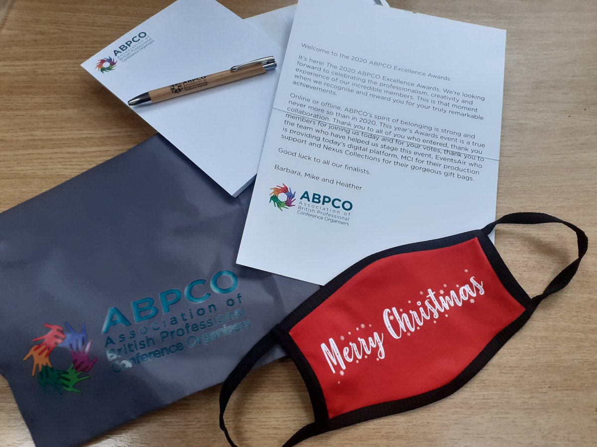 Thank you @NexusColl for the great Delegate Pack that arrived this morning in perfect time for the @ABPCO Excellence Awards #ABPCOExcellenceAwards2020 #alovelytouch #belonging #virtualevents