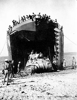 10) LSTs (Landing ship, tank) were not glamorous, but played an important part in the war.They could sail across oceans with about 20 tanks, 30 trucks, or 200 soldiers. They could then beach themselves, open their big bow doors, and the equipment could drive off.