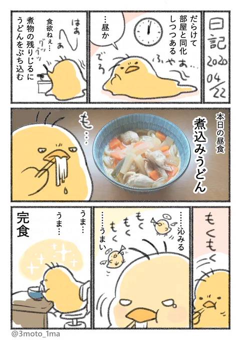 再掲「ヒヨコの食欲日記」
煮込みうどん 