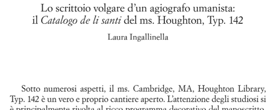 My latest article is out! It discusses a *huge* encyclopedia of saints (Catalogo de li santi) made in Naples around 1485, now partially preserved in this pretty manuscript from  @HoughtonLib. Who said that Italian humanists only liked Latin/Greek and the classics? A thread. 1/