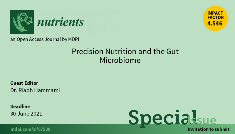 Riadh Hammami (@hammamilab) on Twitter photo I would like to invite you and your colleagues to submit your next articles to this special issue on "#nutrition and gut #microbiome" <a href="/Nutrients_MDPI/">Nutrients MDPI</a>.
#probiotics #prebiotics #postbiotics
mdpi.com/journal/nutrie… I would like to invite you and your colleagues to submit your next articles to this special issue on "#nutrition and gut #microbiome" <a href="/Nutrients_MDPI/">Nutrients MDPI</a>.
#probiotics #prebiotics #postbiotics
mdpi.com/journal/nutrie…