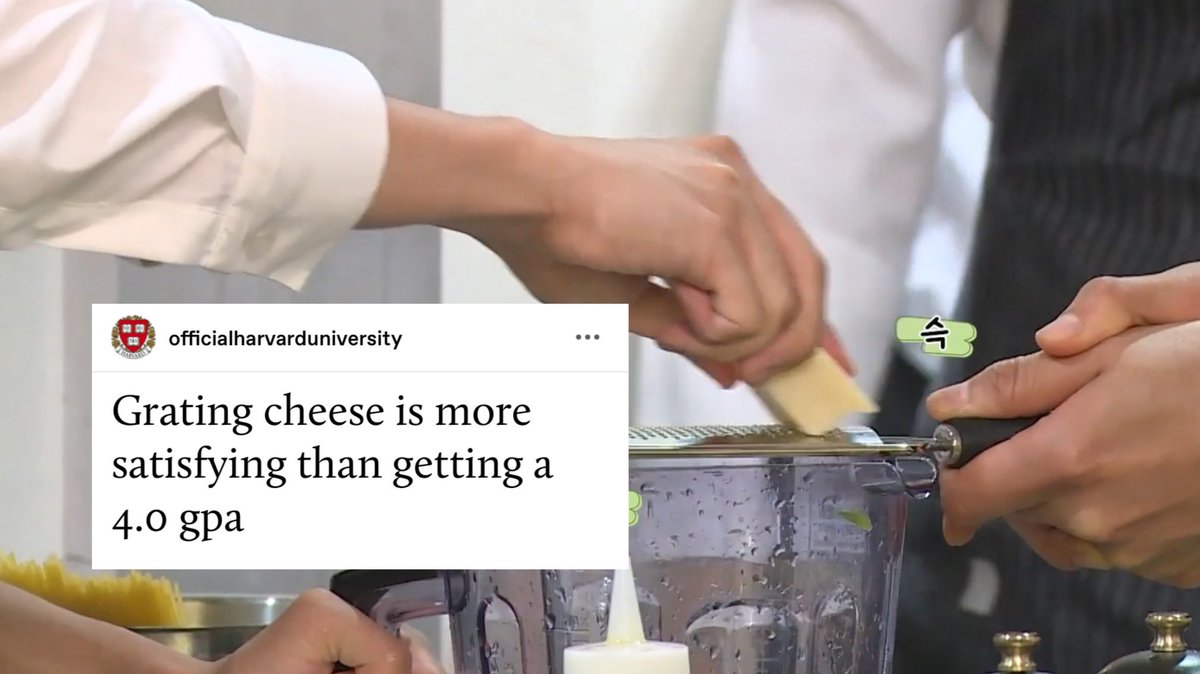 [Grating cheese is more satisfying than getting a 4.0 GPA.]