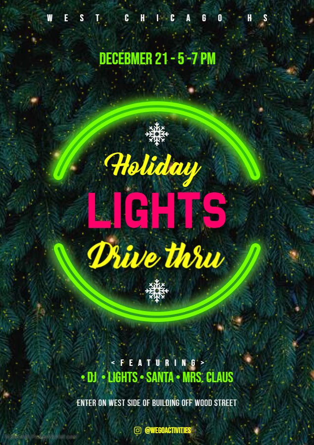 Join us Monday, December 21 for our 1st Holiday Lighted Drive thru.  Santa and Mrs. Claus will be there! #WeAreWeGo