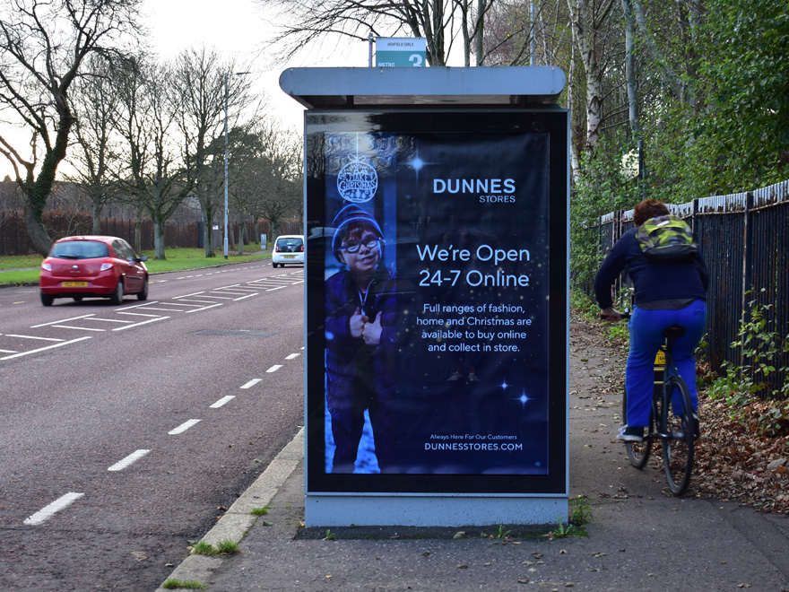 PMLGroupNI's tweet photo. Shop in your PJs with @dunnesstores! The full range of fashion, home and Christmas products are available to buy online and collect in store! That's something to shout about on 6 Sheets across NI! #BeMoreNow #AdaptTheMessage #OOH #ClickandCollect https://t.co/SkZyKQ8Z78