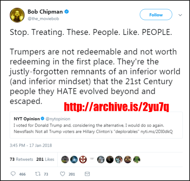 His views ultimately boil down to himself and people like him being the intellectual elites of the world, and everyone else is subhuman garbage that needs to die off.And if he's feeling kind he won't advocate for outright extermination.