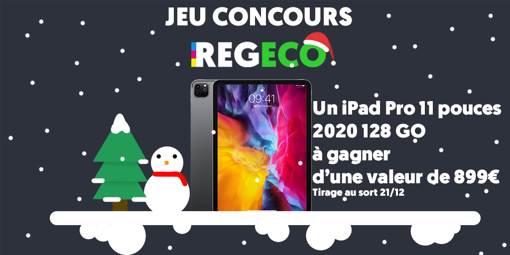 #Concours 
Aujourd'hui chez Regeco on vous fait gagner un iPad pro 11 pouces d'une valeur de 899€ !
Pour participer :
1️⃣ Follow <a href="/LBregeco/">La Boutique Regeco</a>
2️⃣ RT ce #Giveaway

Annonce du gagnant le 23 octobre (viens sur Facebook et Instagram pour augmenter tes chances😉 )