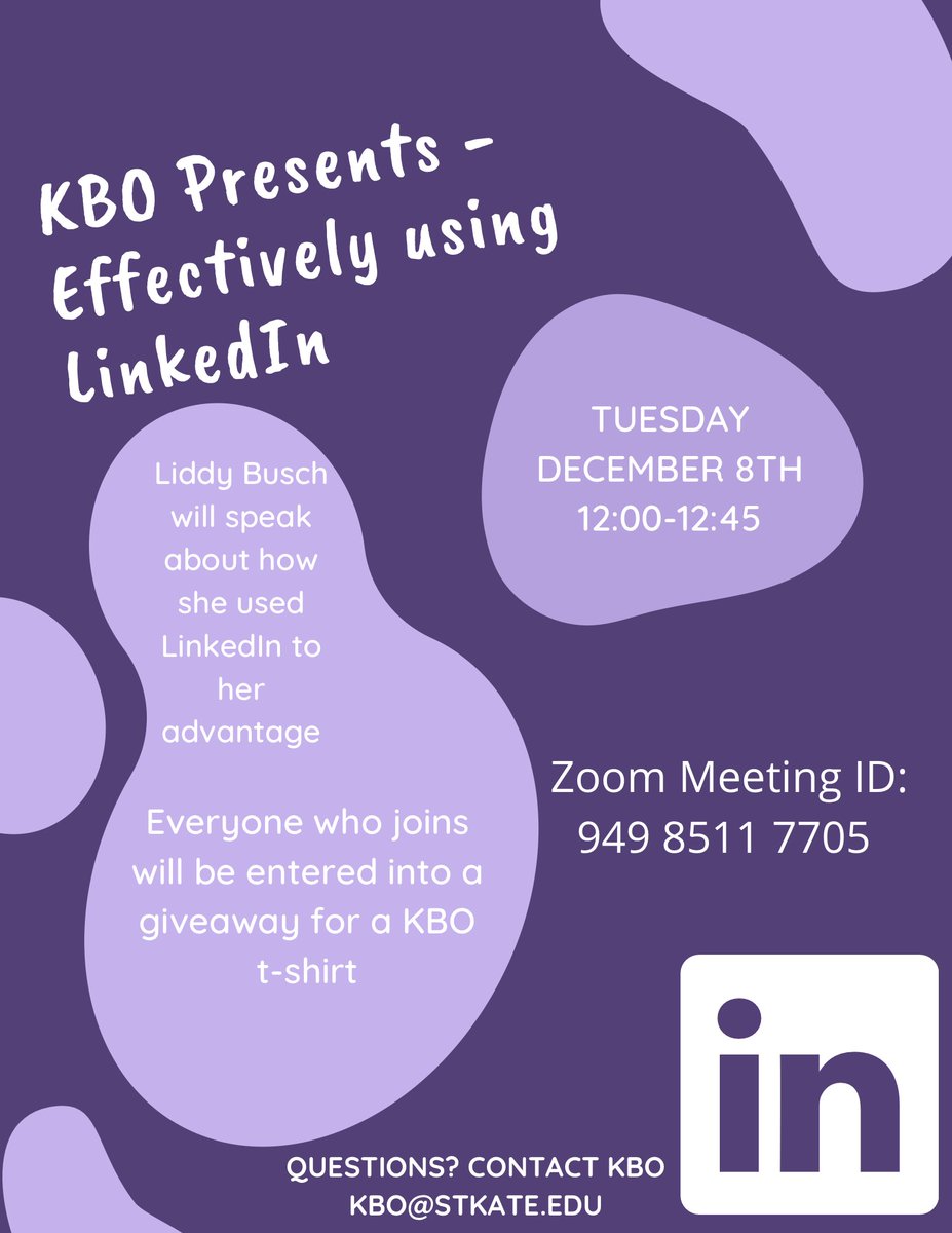 kboscu's tweet image. Come join us for our last event of the semester!