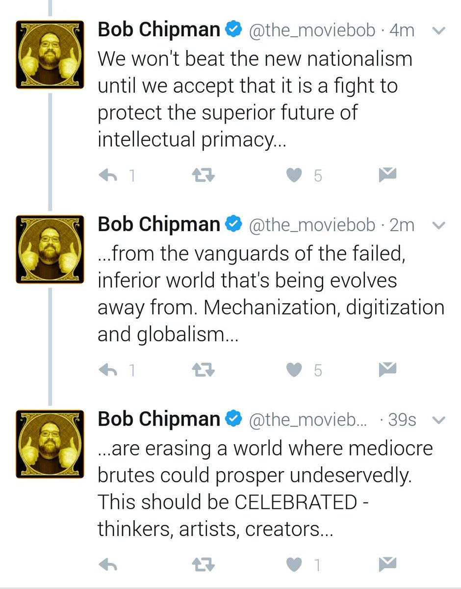 He has no conception of global politics and yet feels the need - nay, the OBLIGATION - to speak as an authority on the subject.
