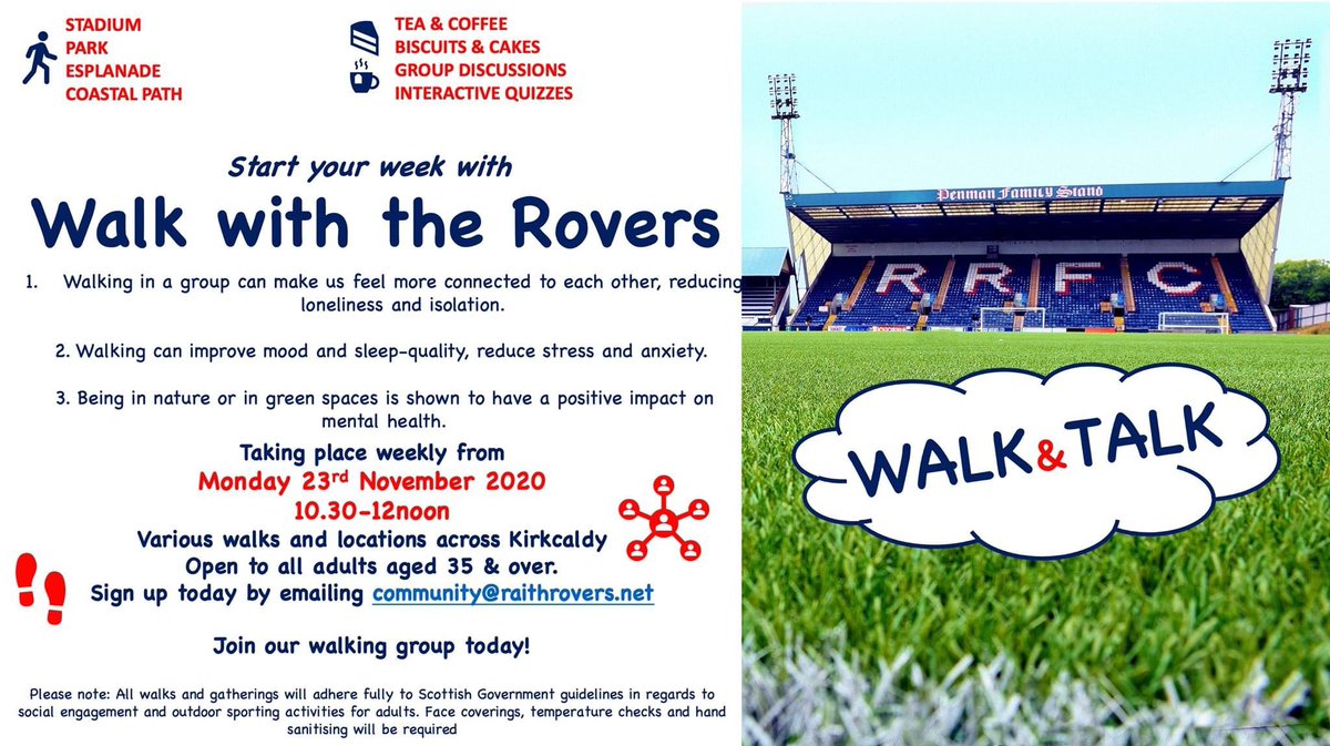 RaithRoversCF's tweet photo. WALK & TALK | Another Monday, another sunny morning for our avid walkers โ๏ธ๐ todayโs views were courtesy of the Kirkcaldy Esplanade ๐๐๐ผ 5km walked and over 9,000 steps. #healthylifestyles #walkstogether #socialengagement https://t.co/U2bg9fTUPA