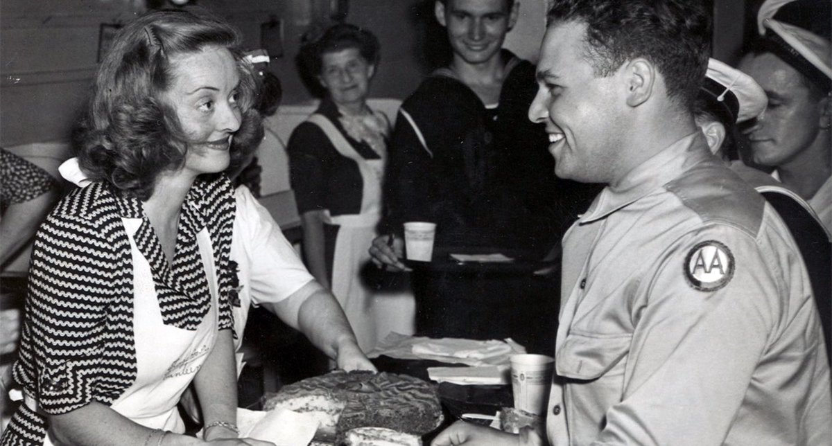 Spearheaded by Bette Davis, John Garfield and Jules Stein, The Hollywood Canteen opened up in October of 1942. Servicemen (and women!) would receive free food, entertainment and mixed and mingled with stars.