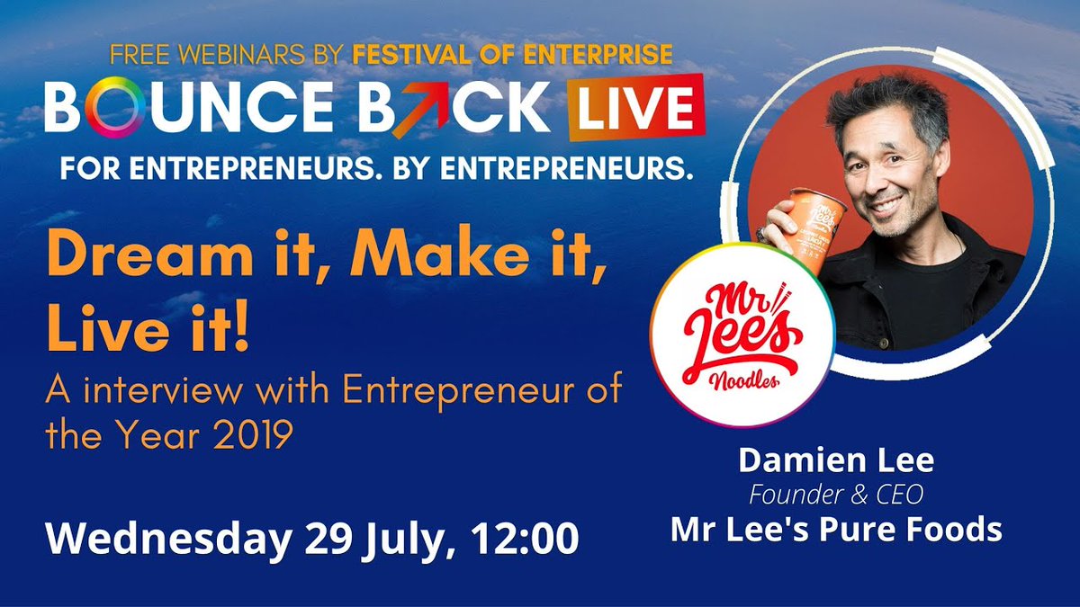 Festival of Enterprise (@enterpriseexpos) on Twitter photo 🍜 Entrepreneur of the Year 2019 <a href="/DamienleeLee/">Damien King Lee</a>, founder of <a href="/MrLeesPureFoods/">Mr Lee's Pure Foods 🇬🇧🇺🇸</a> shares his insights on achieving success and satisfaction in business and life.
#BounceBackLive #FestivalofEnterprise #interview #entrepreneur #entrepreneurship
youtu.be/njmtIgZz9YY 🍜 Entrepreneur of the Year 2019 <a href="/DamienleeLee/">Damien King Lee</a>, founder of <a href="/MrLeesPureFoods/">Mr Lee's Pure Foods 🇬🇧🇺🇸</a> shares his insights on achieving success and satisfaction in business and life.
#BounceBackLive #FestivalofEnterprise #interview #entrepreneur #entrepreneurship
youtu.be/njmtIgZz9YY