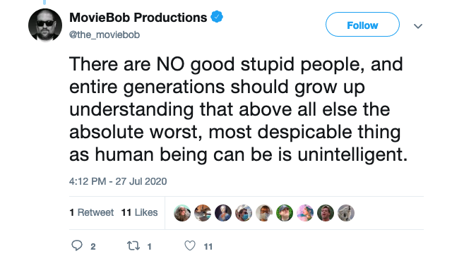 His enemies are not merely wrong, they're evil and stupid. Being stupid is not just a problem, it is a crime and it must be treated as such.Do I even NEED to bring up his views on eugenics?!