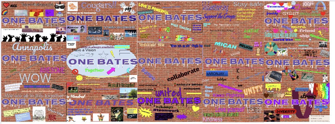 BatesAIinACTION's tweet photo. Loving our Bates Collaborative Graffiti wall! All @whbatesaacps students learned about the difference between murals, graffiti, & street art and then created a collaborative One Bates piece using google drawings! #aacpsartsintegration #onebates #googledrawings https://t.co/BhnkhBISiE