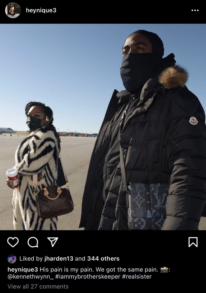 TheHoopCentral's tweet image. James Harden’s sister on IG;

“His pain is my pain. We got the same pain.”