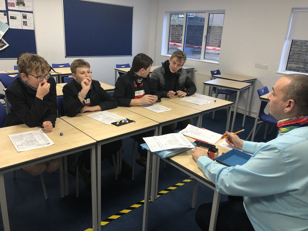 hallifordhead's tweet photo. Day 8 of our 12 Days of Inter-House Challenges saw our Head of Drama, Mr Bruno, running an exceptional D&amp;D Battle Royale for the junior years throughout lunch break. The results are:

1. Desborough
2. Greville
3. Wadham
4. Russell

#schoolcompetition #12daysofchallenges https://t.co/wtTWxFN8dk