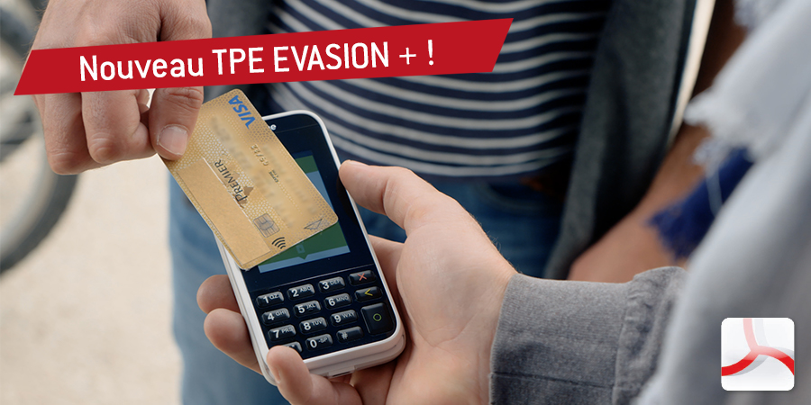 Artisans, commerçants votre activité s'adapte, nos solutions de paiements aussi ! Avec le TPE Evasion + encaisser vos clients où vous le souhaitez, à l’extérieur de votre commerce pour de la vente à emporter ou sur un marché. Ce TPE ultra mobile vous accompagne en Wifi ou en 4G !