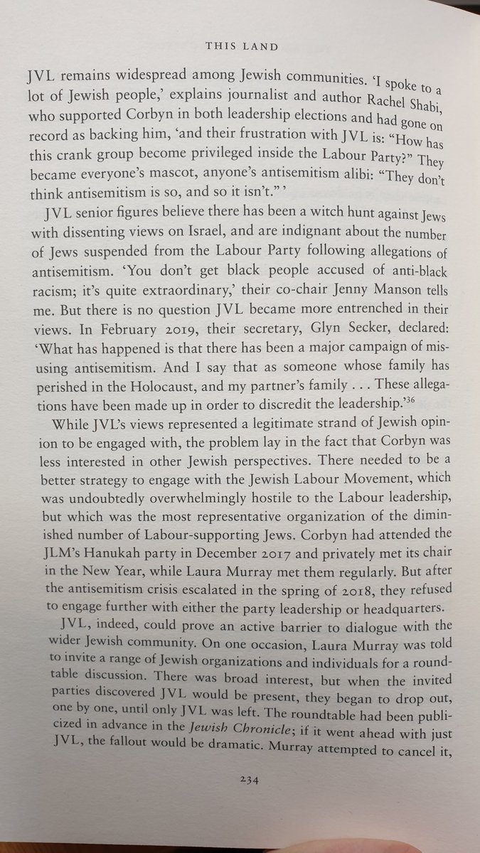 His book favourably cites someone denouncing  @JVoiceLabour as a "crank group" and a "mascot".  @owenjones84's book also generally follows the appalling Lansman line that JVL are not "real" Jews.