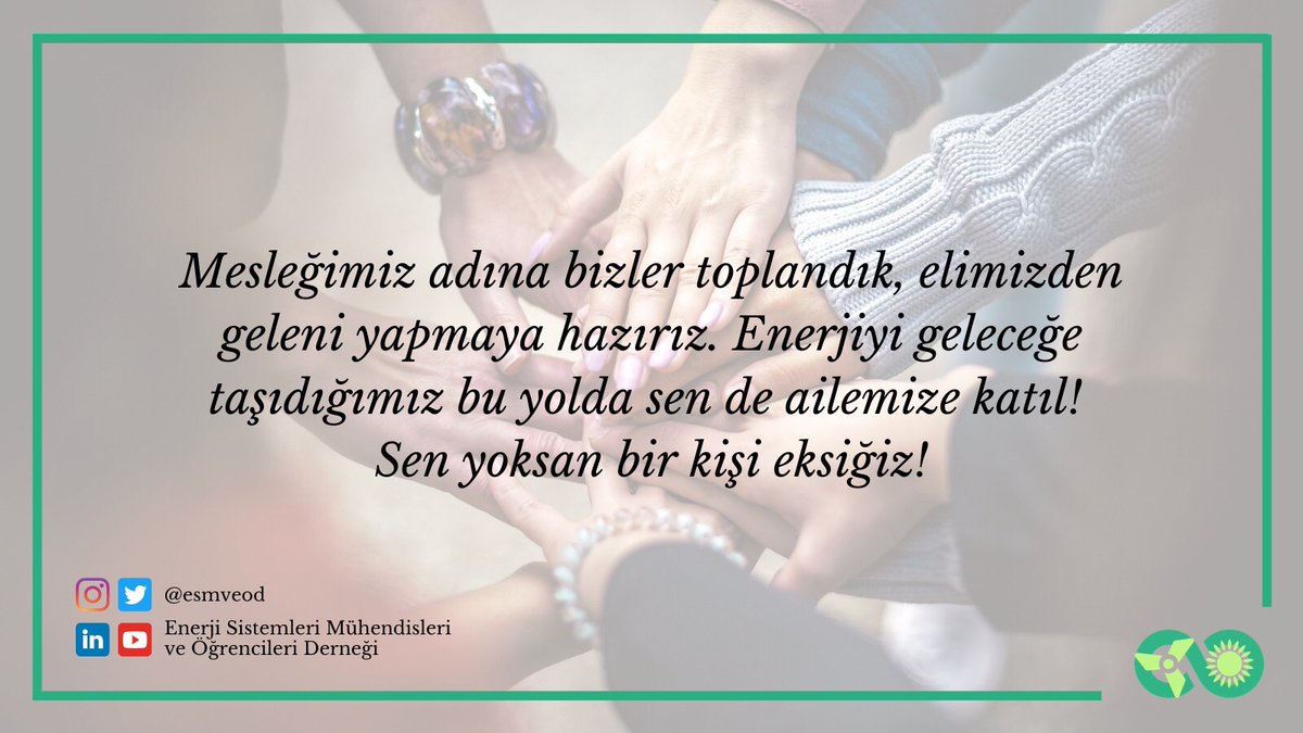 esmveod's tweet photo. Birlikte başaracağız! 
Üye olmak için: 
https://t.co/NaP9Uevk8c

#enerji #energy #energysystemengineer #enerjisistemlerimühendisliği  #wind #solar #hydroelectric https://t.co/4at1gtzdvd