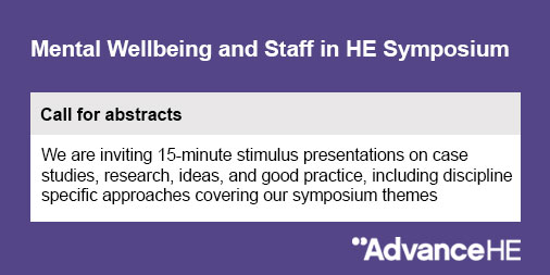How can individuals and institutions make sustainable change towards a whole- institutional approach to mental health and wellbeing? Have your say by submitting an abstract for the Mental Wellbeing and Staff in HE Symposium before 14 December: bit.ly/3kt8g93
