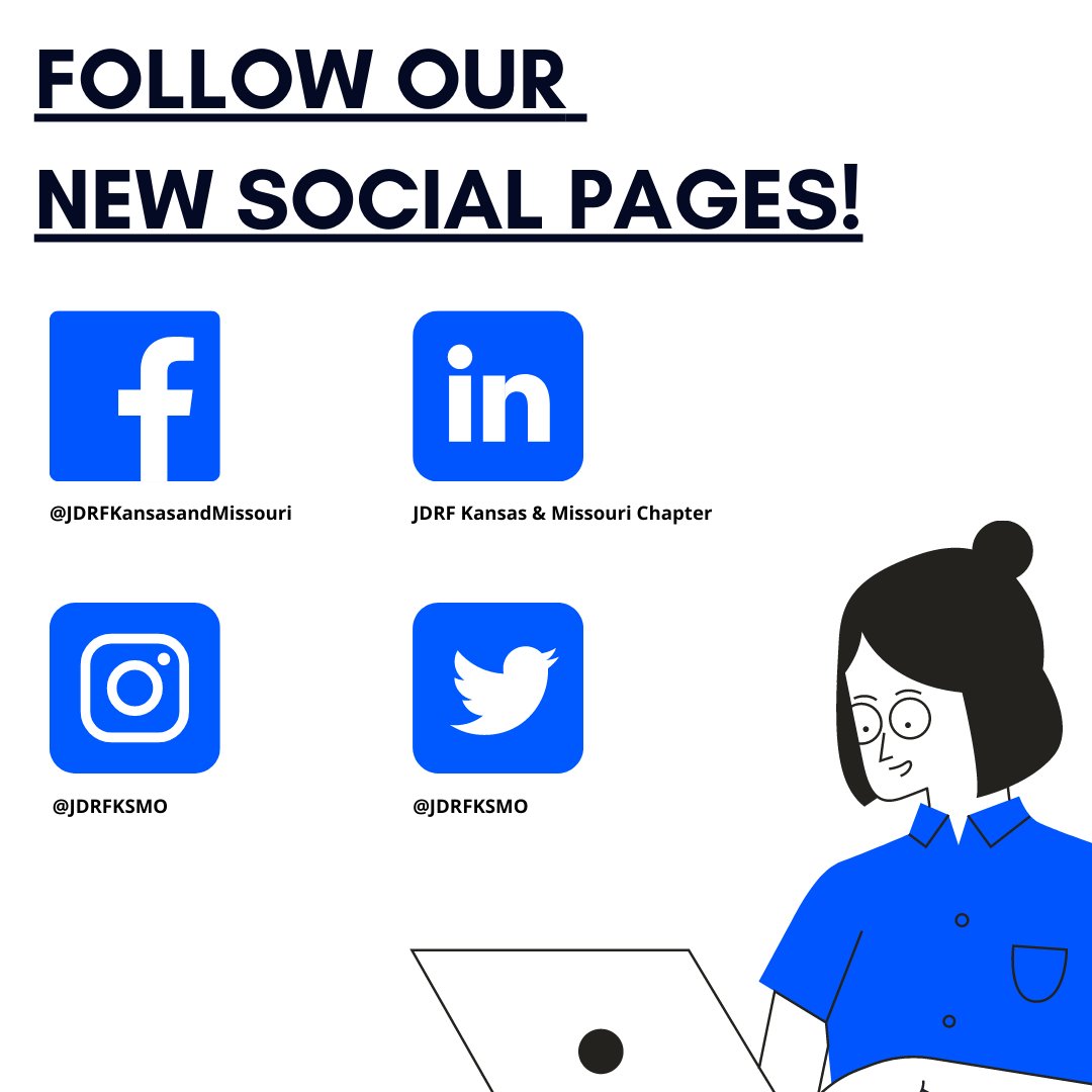 JDRFGMOSIL's tweet photo. Happy Monday! Start your week by following our new official JDRF Kansas &amp; Missouri Chapter social media accounts. 

You can follow our new Twitter - 
@jdrfksmo

After Dec. 11th, no new content will appear on this page, so be sure to follow the new accounts before then. https://t.co/xrLpukX609