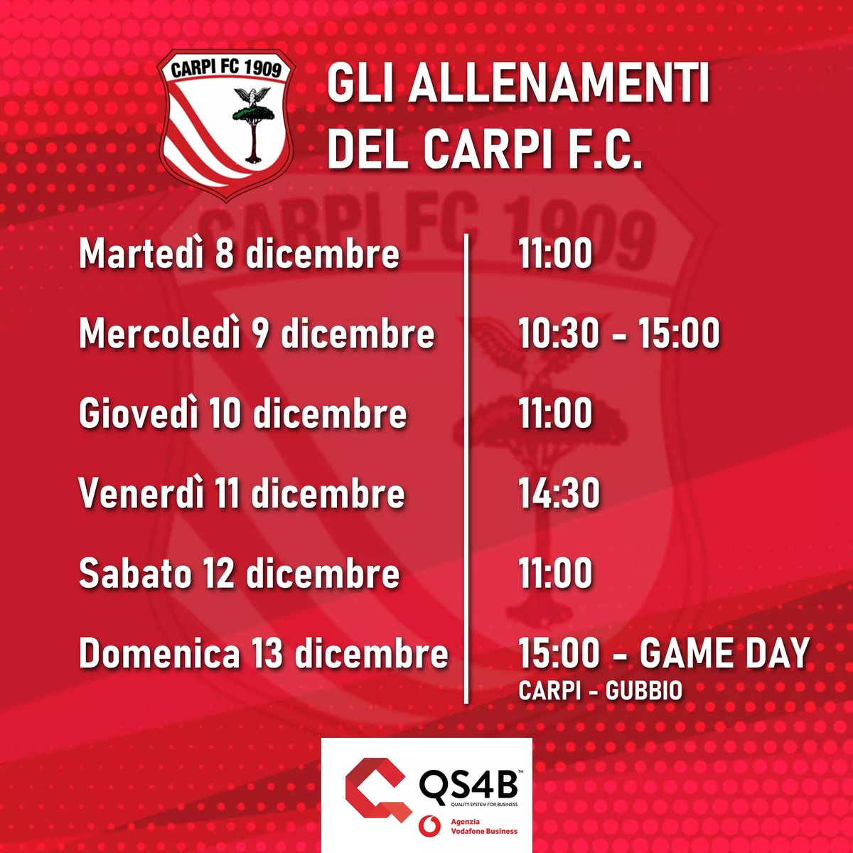 ac_carpi's tweet image. RIPRENDONO I LAVORI IN CASA CARPI ‼️ 

Ragazzi in campo domani, martedì 8 dicembre alle ore 10 sul sintetico di San Marino, per la ripresa degli allenamenti. 

#ForzaCarpi #SerieC #weeklyprogram #FieriDeiNostriColori #vodafonebusiness #telefonia #digitalizzazione #partnership 🇲🇨