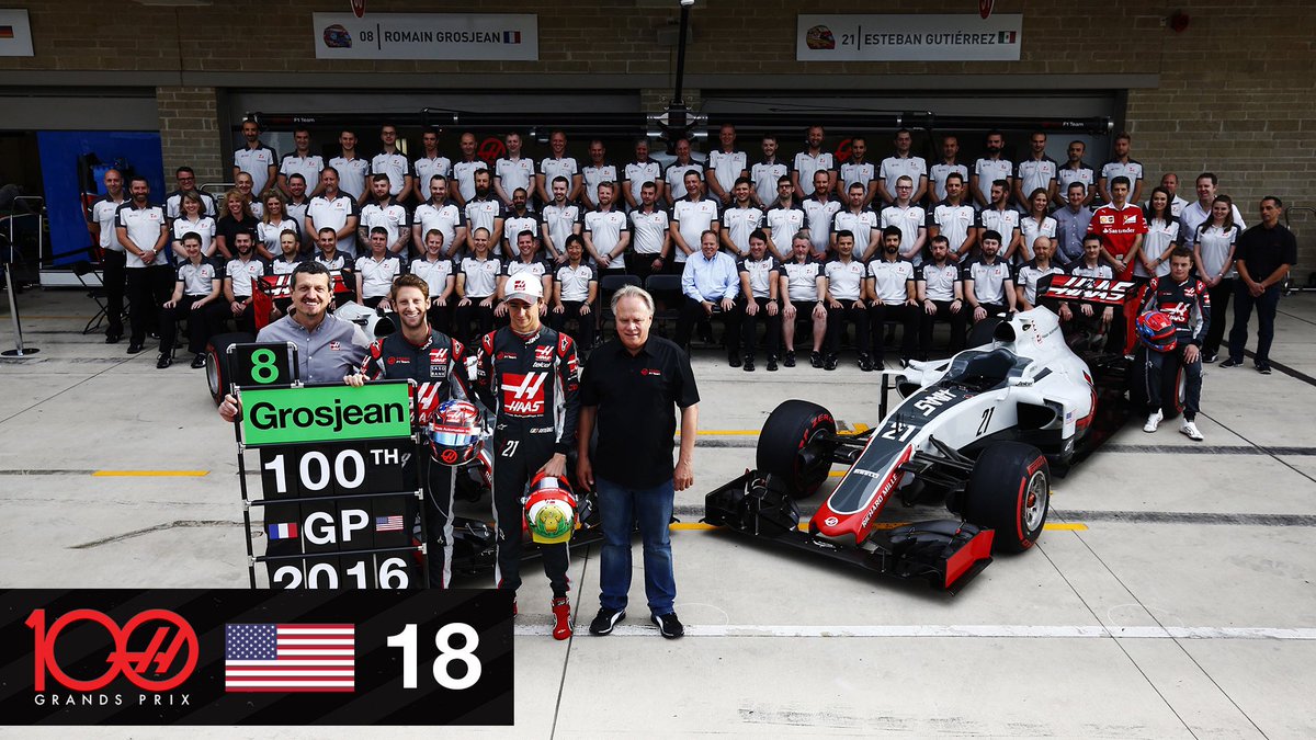   @RGrosjean celebrates his 100th Grand Prix at our home race, then  @EstebanGtz serenades his home fans a week later in Mexico City!  #HaasF1  #Haas100