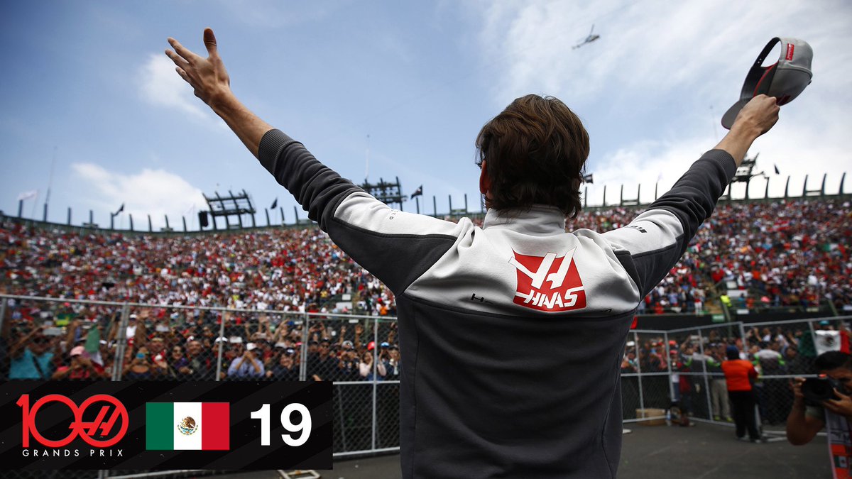   @RGrosjean celebrates his 100th Grand Prix at our home race, then  @EstebanGtz serenades his home fans a week later in Mexico City!  #HaasF1  #Haas100