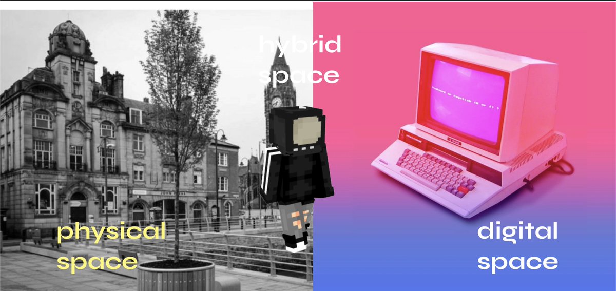 FuturEverything's tweet photo. Is possible to exist in real form and as pixels?
Exploring the “hybrid space” between #digital and real-life, our #FutureEverything Creative Associates, @mickeypip & @vickyclarke_ take #thisplaceofmine Young Producers on a journey through cyberspace, checking out virtual places! https://t.co/txS2YgaCzt