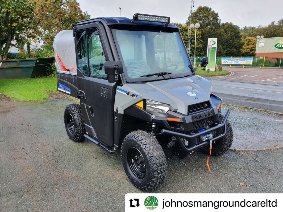 PolarisBritain's tweet photo. Check out this custom #RangerEV supplied by our dealer @johnosmondgroundcareltd

✅ Full Cab kit
✅ Rapid Recovery Winch
✅ Light Bar

Build your perfect Polaris online now using our vehicle configurator https://t.co/dU4i4Em2nj

#ChallengeAccepted #PolarisRanger https://t.co/8Tz1zyegSK