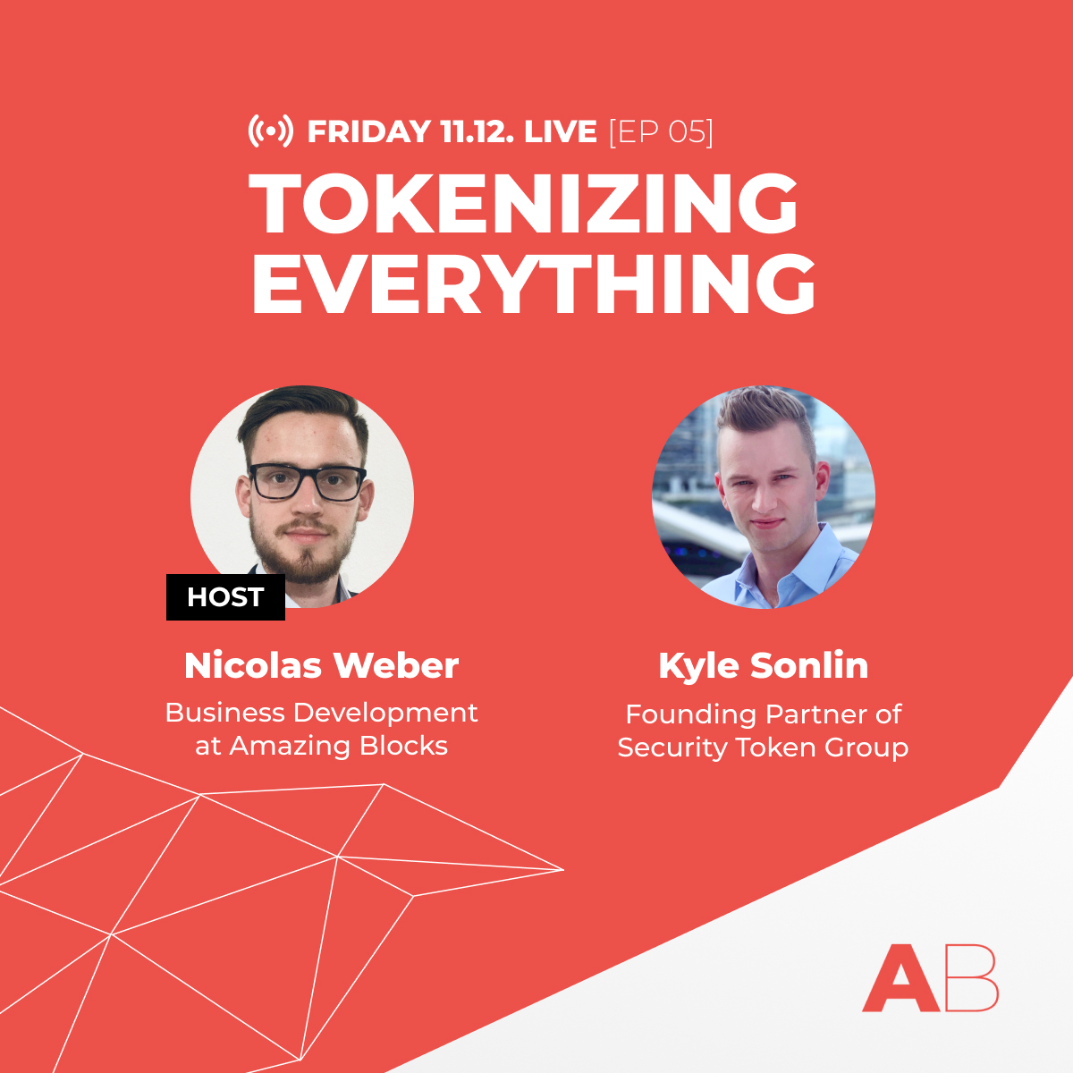 AmazingBlocks's tweet photo. Tune in to the 5th episode of our podcast “TOKENIZING EVERYTHING“ this friday with guest @KyleSonlin, one of the founders of the @security_token!
Get your free ticket here: https://t.co/Pc1ctQiTKw
Website: https://t.co/WVBBgzhEud
#amazingblocks #tokenizingeverything https://t.co/DhpVStuP2W