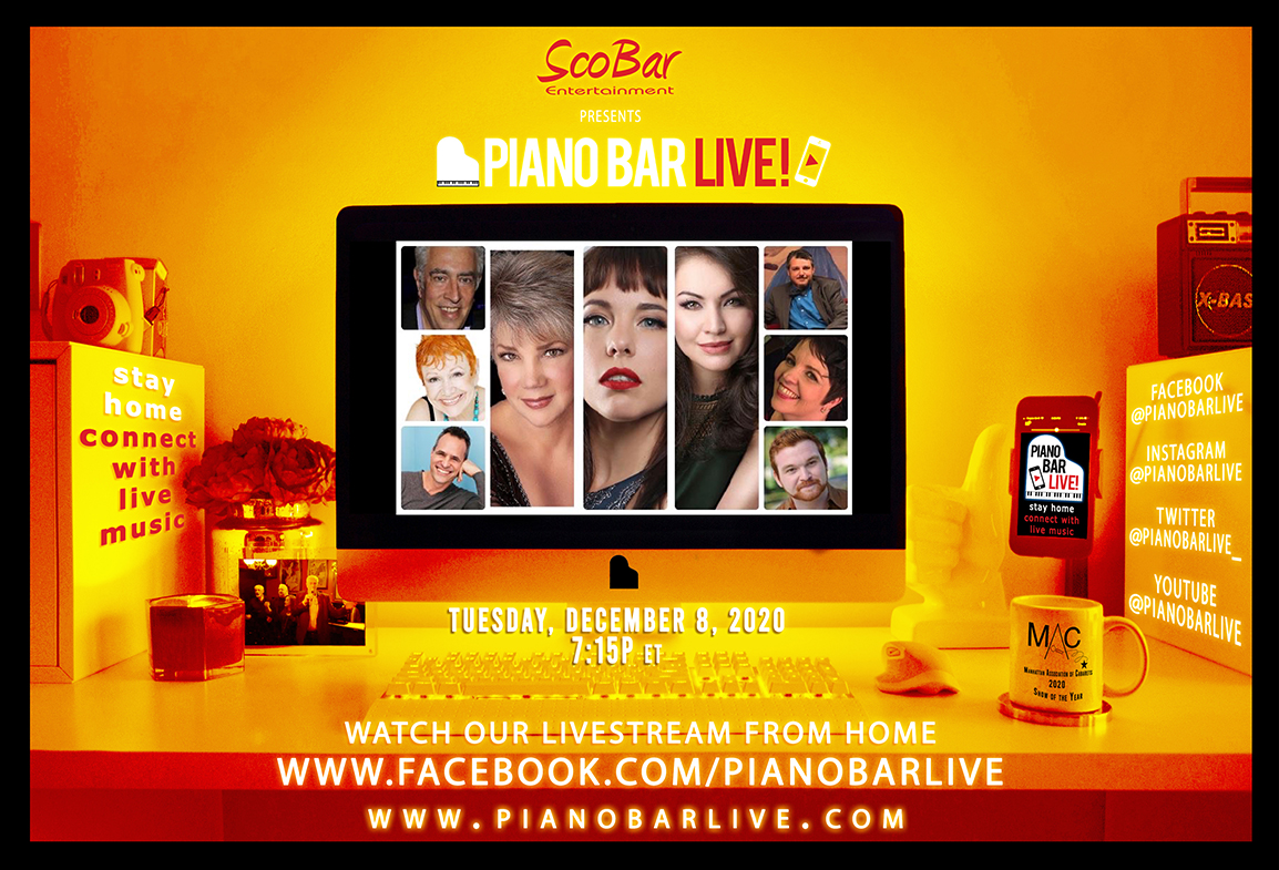 This week’s guests inc @ChrisDilleyNYC, @cynthiaCrane, Tara Martinez, @BlapChick, <a href="/maryjomundy/">MaryJo Mundy</a>, Laura Pavles, Larry Scheraldi, Austin Sprague, plus Mystery Guests &amp; MORE!
Join us this TUE, Dec 8, 7:15p ET facebook.com/PianoBarLive, on <a href="/BwayOnDemand/">Broadway On Demand</a> or youtube.com/pianobarlive