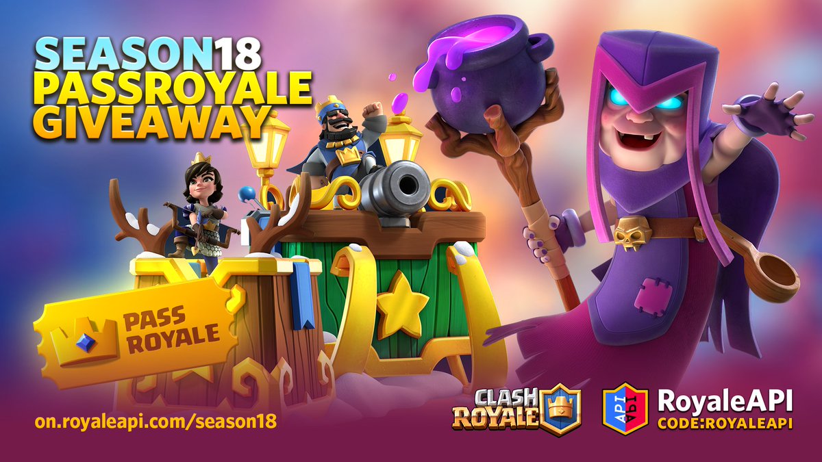 To celebrate the launch of Mother Witch, we are giving away 10 Pass Royale thanks to <a href="/ClashRoyale/">Clash Royale</a>!

🔄 RT
❤️ Follow Us
✅ Reply to this &amp; tell us what you think about Mother Witch
🔗 Use your RoyaleAPI player profile link as your Twitter bio link
⏰ Winners in 24 hrs