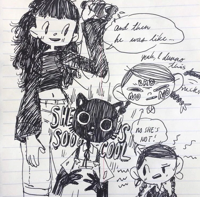 This doodle from 2016 was the very first time I ever drew catboy and conceived of these characters!! 