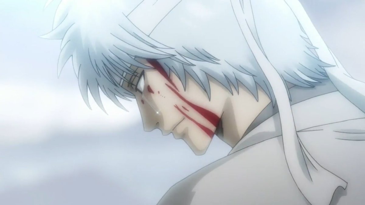 Of how the war took everything away from him and this eye of his is stuck on what he lost since he can't see what's ahead & only remember the good old days being stained by his last vision: Gintoki's crying faceHe sees him stand up, fight & can't understand itLeft eye/right eye