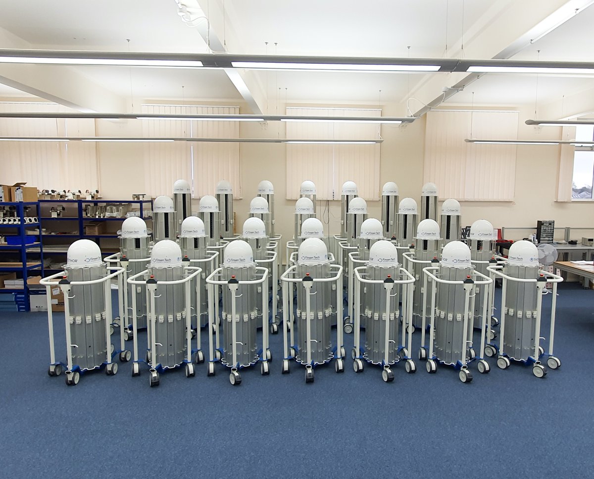 finsen_tech's tweet image. Our manufacturing sites have increased production to ensure that we have a stock of THOR UVC® units. If you order today it could be with you and providing valuable disinfection services before Christmas. 

#uvcrobot #disinfection #infectionprevention #infectioncontrol
