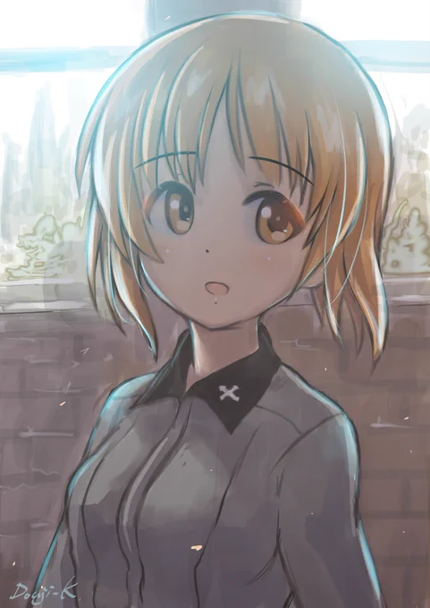 #ガルパン版深夜のお絵描き60分一本勝負
#ガルパン版深夜のお絵描き60分一本勝負_20201207
お題「西住みほ」
逆光の中の黒森峰みぽりん 