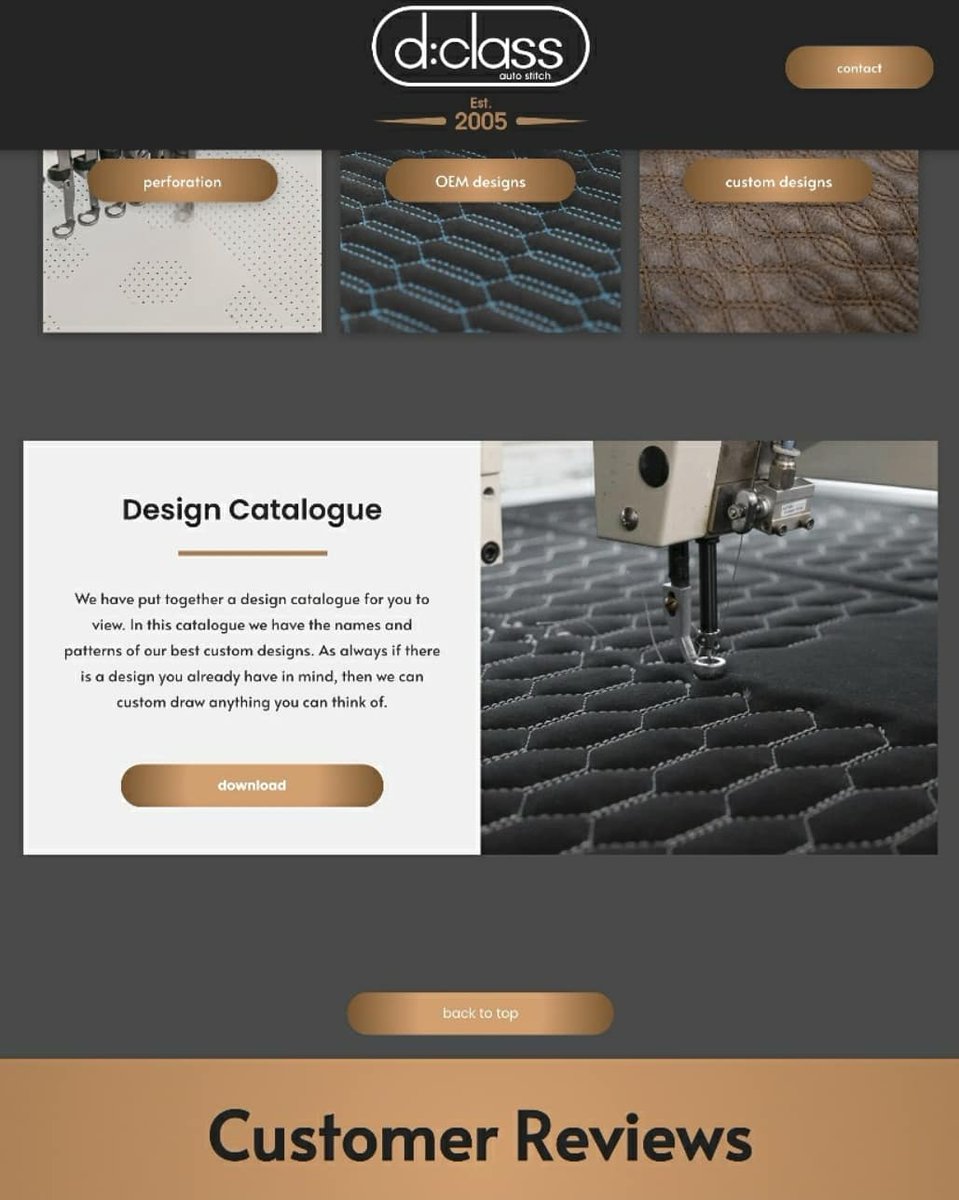 dclassauto's tweet image. Today we bring to you our brand new custom design catalogue. This catalogue is for our sister company d:class autostitch which specialises in automated CNC stitching and perforation. #dclassauto