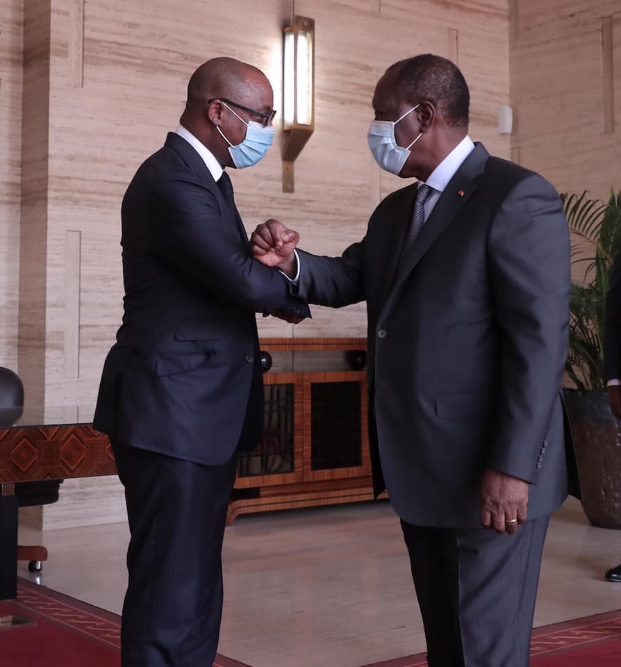 J’ai eu l’honneur d’être reçu par son Excellence le Président <a href="/AOuattara/">Amara OUATTARA</a>, à qui j’ai pu adresser mes remerciements pour ma nomination à la tête de la @boad_official.  Je lui ai transmis mes félicitations pour sa réélection à la tête de la RCI.