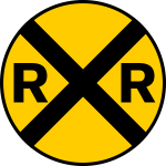 USDOTFRA's tweet image. The Advance Warning sign lets drivers know the road ahead crosses #RailroadTracks. So, when you see it, please slow down &amp;amp; #StopLookAndListen for a train. #StayAlive