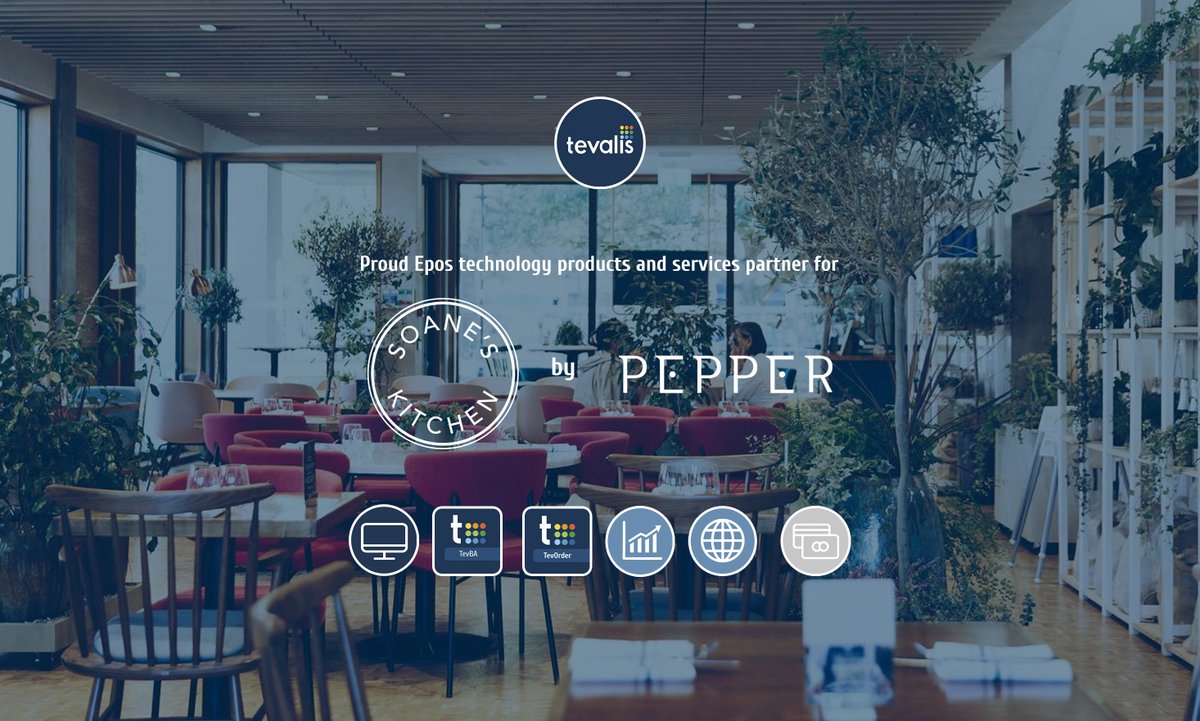 The Pepper Collective's latest 70 cover restaurant, <a href="/SoanesKitchen/">SoanesKitchen</a> has joined the Tevalis family! 

Tevalis are excited to be supporting Soane's Kitchen Allowing them to operate at higher levels of efficiency through the use of our EPOS technology.