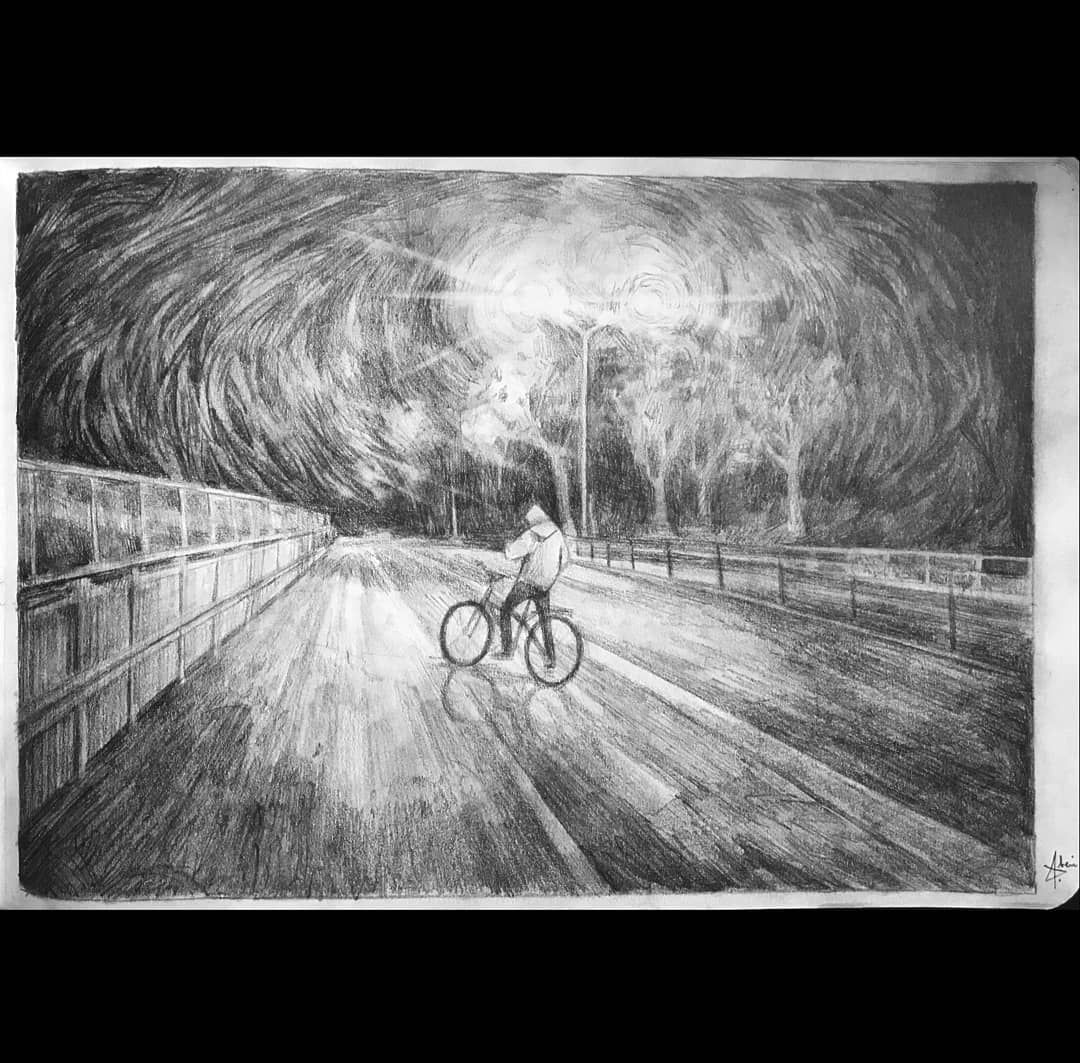 Gretaabeni's tweet photo. Presence #graphite #urban #surrealism #visdev #illustration https://t.co/QLG03VsxN2