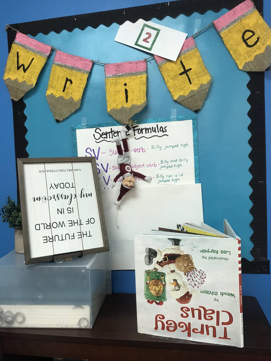 MissJacksonDWE's tweet photo. “What is Rudder doing?”  “Our elf is cray cray!”  Is what my students said Friday when they saw our elf!  He’s up no good, that’s for sure! #secondgrade #DWEeagles #holidayseason #happyelfing https://t.co/ylTD8JuzvD