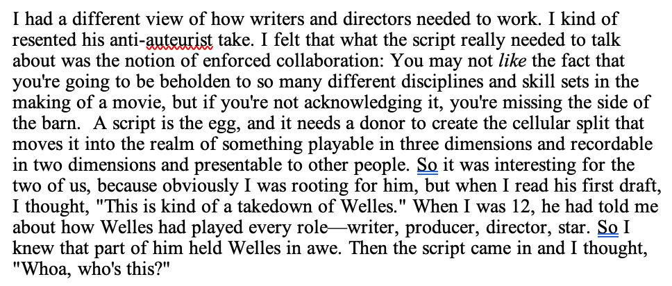 Fincher was about to direct his first movie. And here, in his own words, was his thinking at the time: