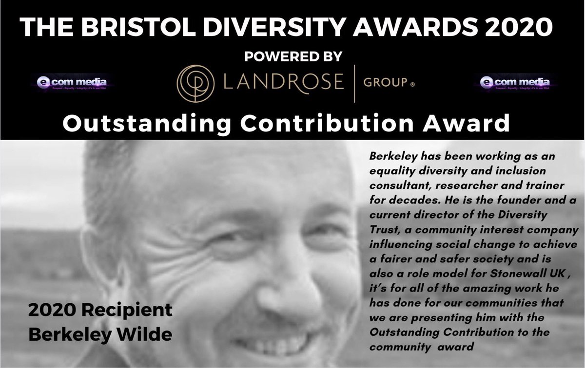The Bristol Diversity Awards 2020 #BDA2020 Outstanding Contribution Award - @BerkeleyWilde