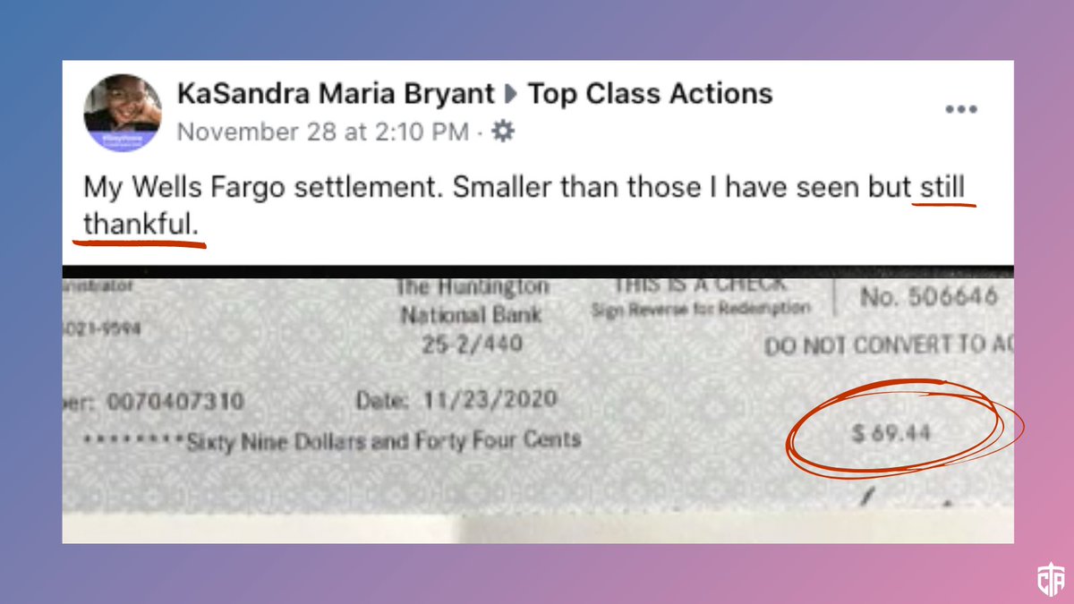 TopClassActions's tweet photo. We love this energy! #AlwaysGrateful #PatiencePays Click here to sign up for our free newsletter and never miss a chance to claim #freemoney! 👇https://t.co/YTHB2UQKGq 

#MondayMotivation #Testimonial #SettlementCheck #MoneyTwitter https://t.co/duHME8q6EI