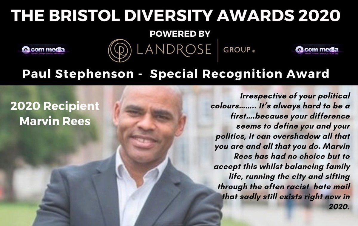 BCfm Radio (@bcfmradio) on Twitter photo The Bristol Diversity Awards 2020 #BDA2020 The Paul Stephenson Special Recognition Award <a href="/MarvinJRees/">Marvin Rees</a> The Bristol Diversity Awards 2020 #BDA2020 The Paul Stephenson Special Recognition Award <a href="/MarvinJRees/">Marvin Rees</a>