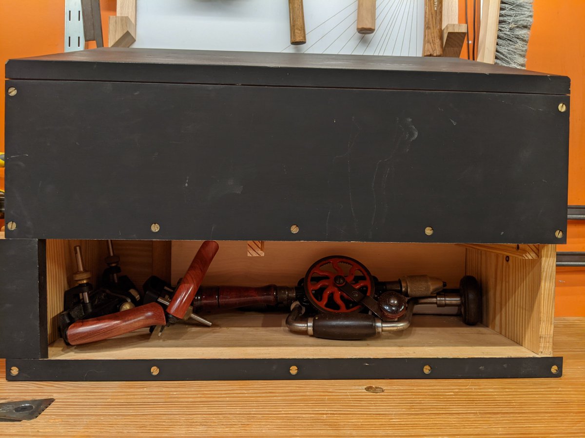 Now we are at the joinery planes. These tools are awkwardly shaped due to their fences, thus the "open void" storage rather than bespoke compartments. This is the Veritas Skew Rabbet plane, a very well made tool that I should use more often rather than defaulting to my router.