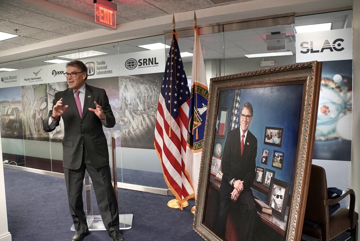 Honored Adrienne and I could host Former Secretary Rick Perry and his wife Anita to unveil his portrait that will hang at DOE for years to come. Thank you Rick, for your outstanding service to our department and nation!