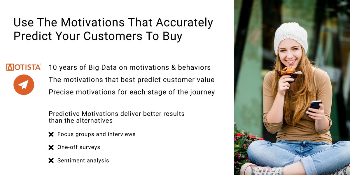 Motista's tweet photo. For many #brands, accurately motivating customer behaviors remains elusive.  Why do each of your customers choose your brand, buy more and remain loyal? @Motista’s predictive intelligence equips you with the most accurate and precise intelligence on motivations. #Marketing https://t.co/xB3du4rL7N