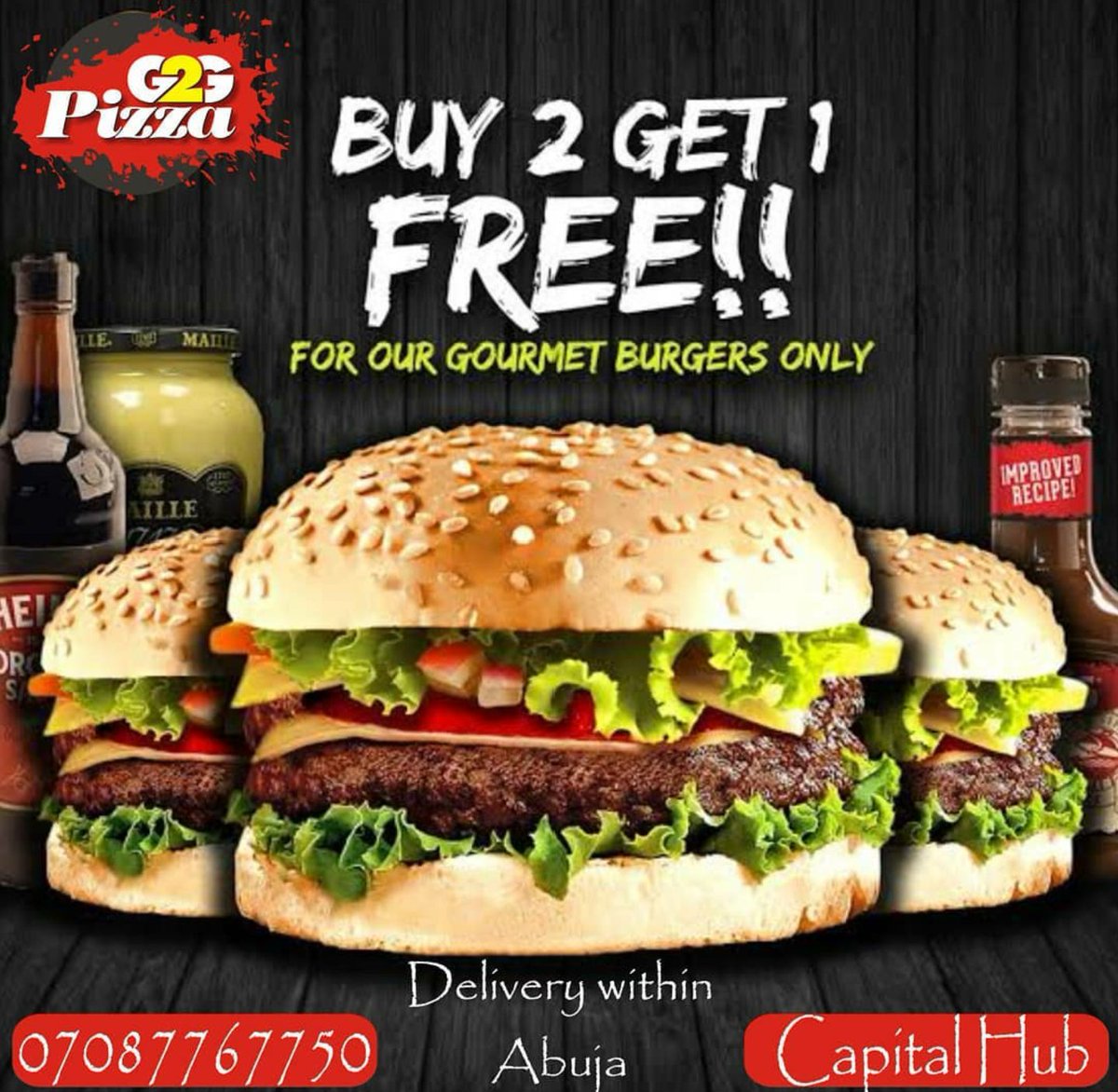 G2gPizza's tweet photo. How does a burger for dinner sound? 🤔🤤🔥 
#G2GPizza 

📲 07087767750
We deliver within Abuja.

#AbujaTwitterCommunity https://t.co/PLNc4MH7rq